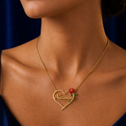 Rose Heart Name Necklace